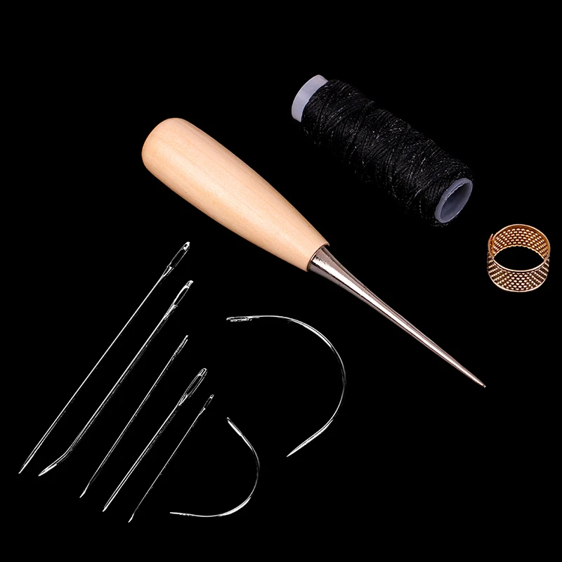 

1 Set Sewing Leathercraft Shoe Repair Tools Supplies Needle Awl Leather Craft Sewing Accessories Stitching Awl Sewing