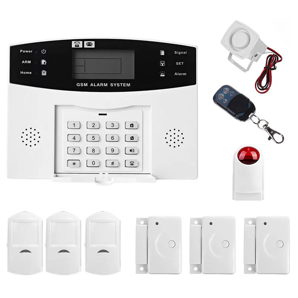 

2 pcs of MOOL LCD Wireless GSM Autodial SMS Home House Office Security Burglar Intruder Alarm Set White