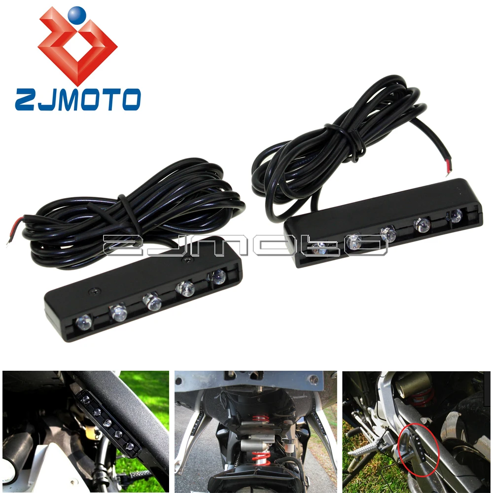 ZJMOTO Сельма 2X черные мотоциклетные красный 5 светодиодный поворотники шоры