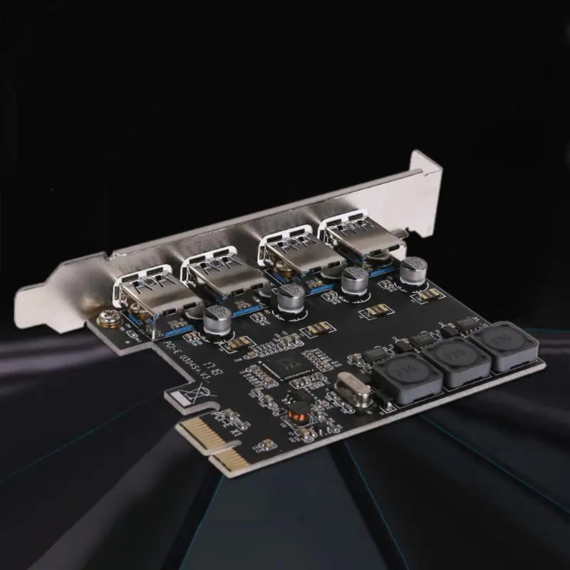 Tarjeta de expansión PCI-E de 4 puertos USB 3,0 PCI Express tarjeta PCIe pci-e usb 3,0 controlador de Host 4 x USB3.0 añadir en tarjetas de expansión de tarjeta Tarjeta de expansión PCI-E de 4 puertos USB 3,0 PCI Express tarjeta PCIe pci-e usb 3,0 controlador de Host 4 x USB3.0 añadir en tarjetas de expansión de tarjeta