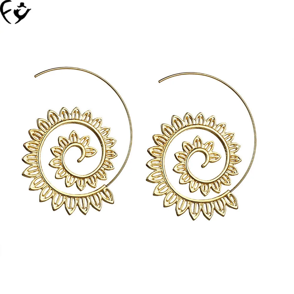 

European and American personality circle spiral earring FY18122607