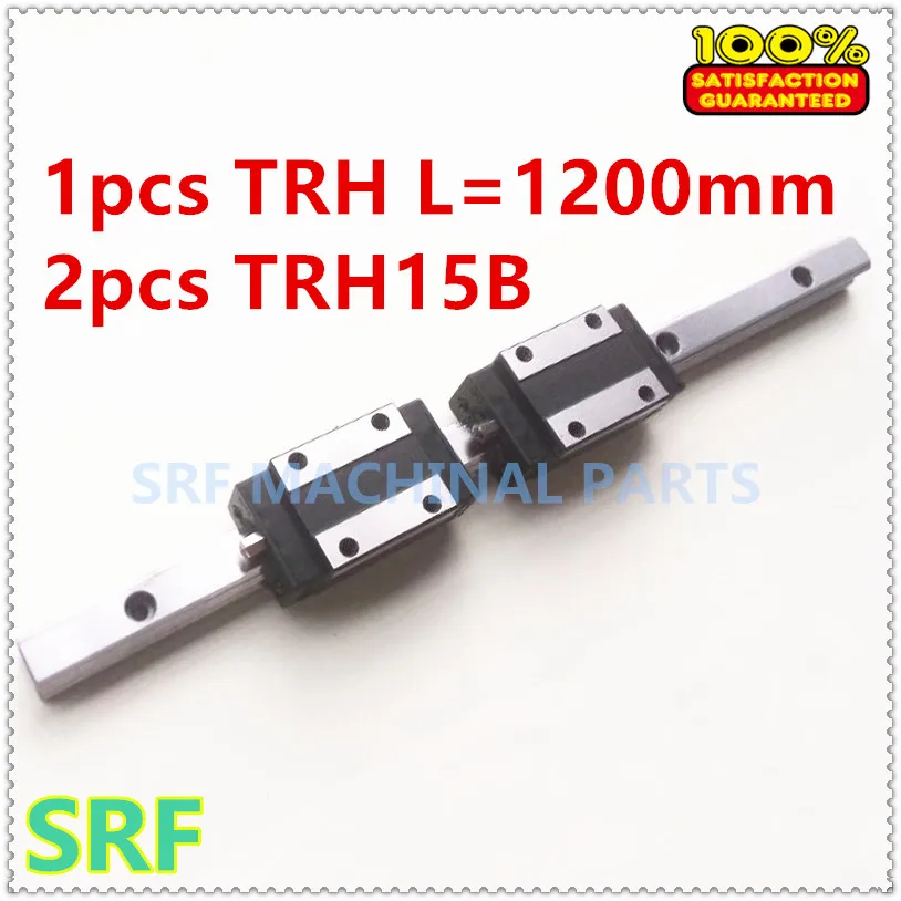 1pcs 15mm width 1200mm TRH15 Linear Guide Rail + 2pcs TRH15B Block Carriage Linear motion guide way CNC 1pcs 15mm width 1200mm TRH15 Linear Guide Rail + 2pcs TRH15B Block Carriage Linear motion guide way CNC