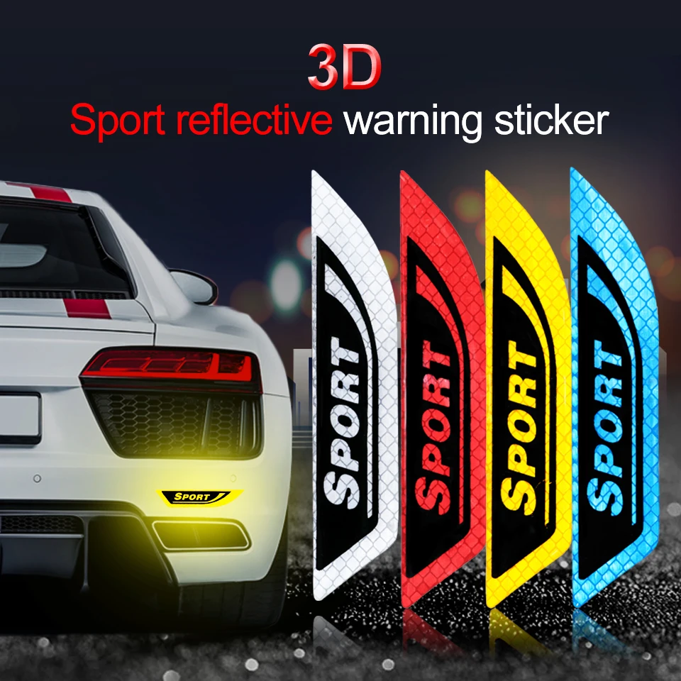 3D Автомобильная Светоотражающая полоса Предупреждение ющая наклейка против
