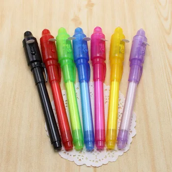

7 Pcs Big Head Luminous Light Pen Magic Purple Black Light Drawing Invisible Ink Pen Learning Education Toys for Child