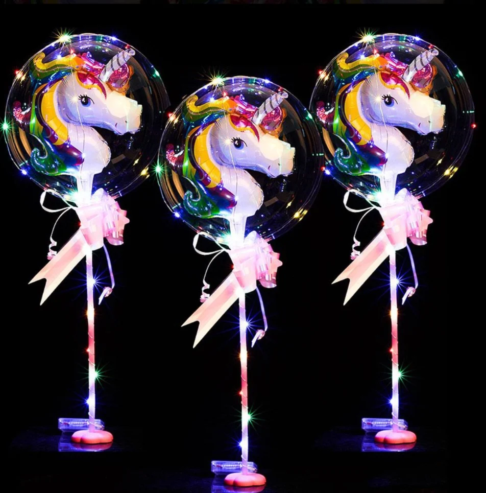 

Party Flash Cartoon Balloons Hand-held Wave Ball Ins Bobo Unicorn Balloon Lights LED Festive Party Supplies