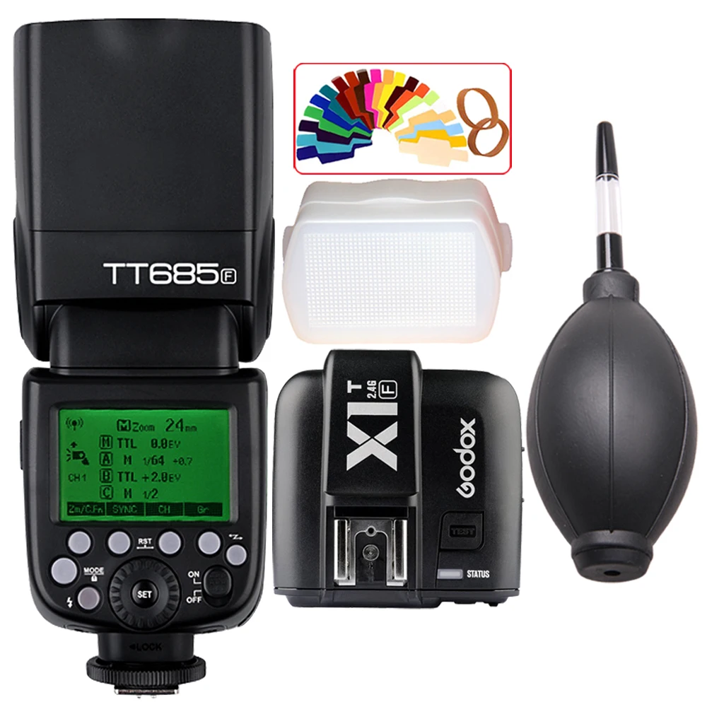 

Godox TT685F Flash Speedlite TTL 2.4G Wireless 1/8000s + X1T-F Trigger Transmitter for Fuji X-Pro1/X-Pro2/X-T10/X-T20/X-T1/X-T2