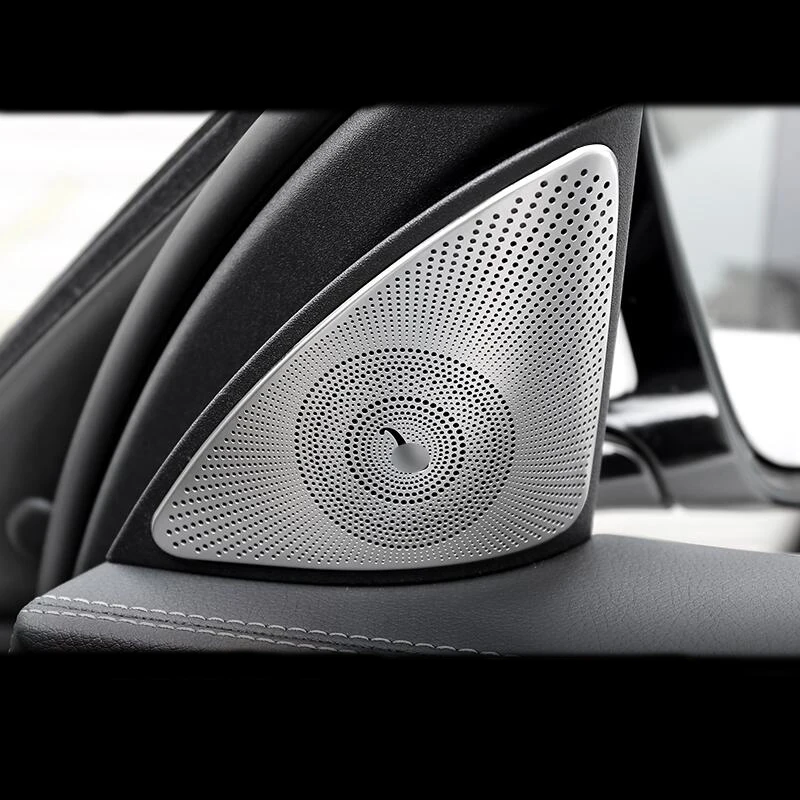 Нержавеющая сталь автомобильная дверь аудио стерео динамик блестки декоративная крышка отделка полосы для Mercedes Benz E класс W213 Стайлинг 16-19