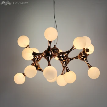 

Postmodern Creative Glass Chandelier Creative Led DNA Molecular Chandeliers for Living Room Bedroom Restaurant Indoor Lighting