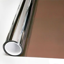 Коричневый, серебристый, односторонняя зеркальная оконная пленка, самоклеящаяся светоотражающая Солнечная тонировка, для дома, с тепловым бликом, для контроля стекла, наклейка, ширина: 70 см
