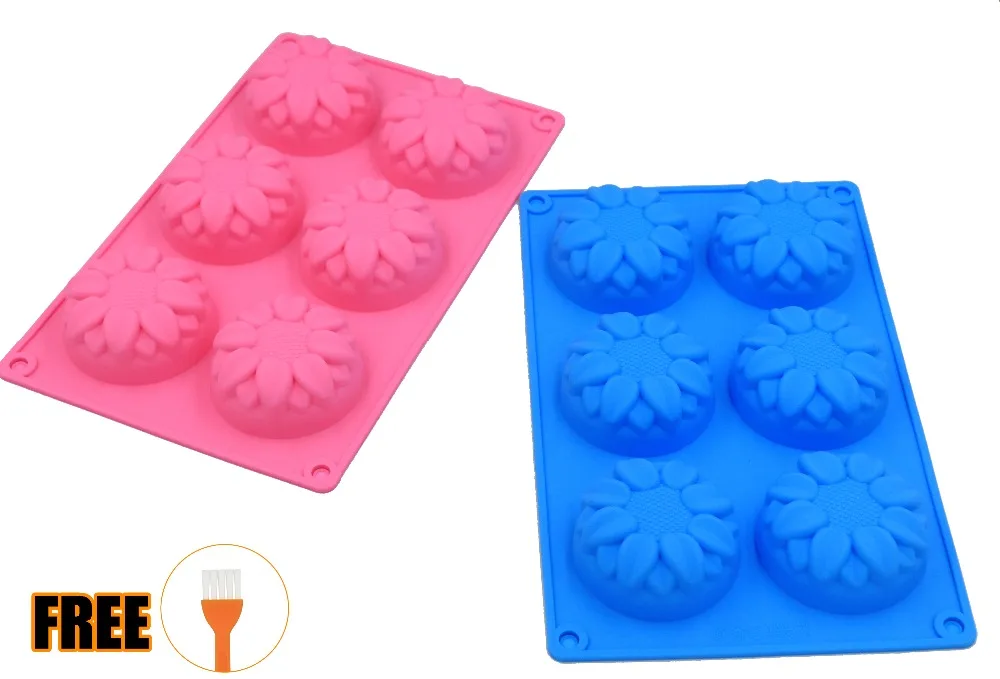 

Silicone Flower Shape Mold soap mold flower cake bakeware tool muffin cupcake jello pudding ice mould pastry biscuit bread Best