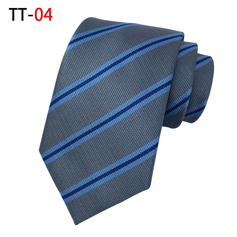 Новинка полосатый Темный галстук деловой Повседневный Шелковый роскошный мужской галстук свадебный галстук для вечеринки - Цвет: TT04
