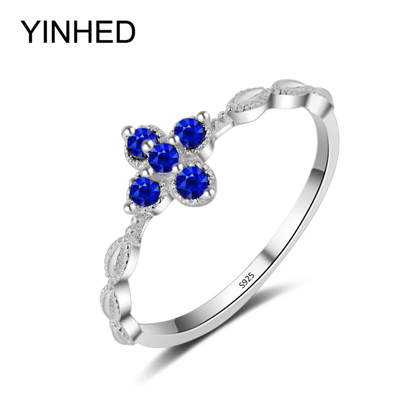 Женское Обручальное Кольцо YINHED 100% цельное кольцо из стерлингового серебра 925