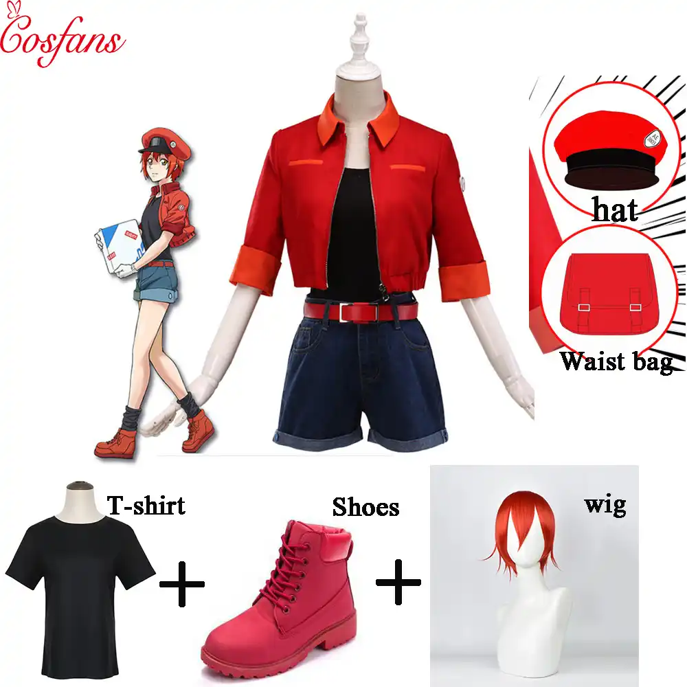 10pcs Cells At Work Hataraku Saibou Anime Cosplay Costume Red Blood Cell Hataraku Saibou Women Anime Cosplay Costume Halloween Movie Tv Costumes Aliexpress