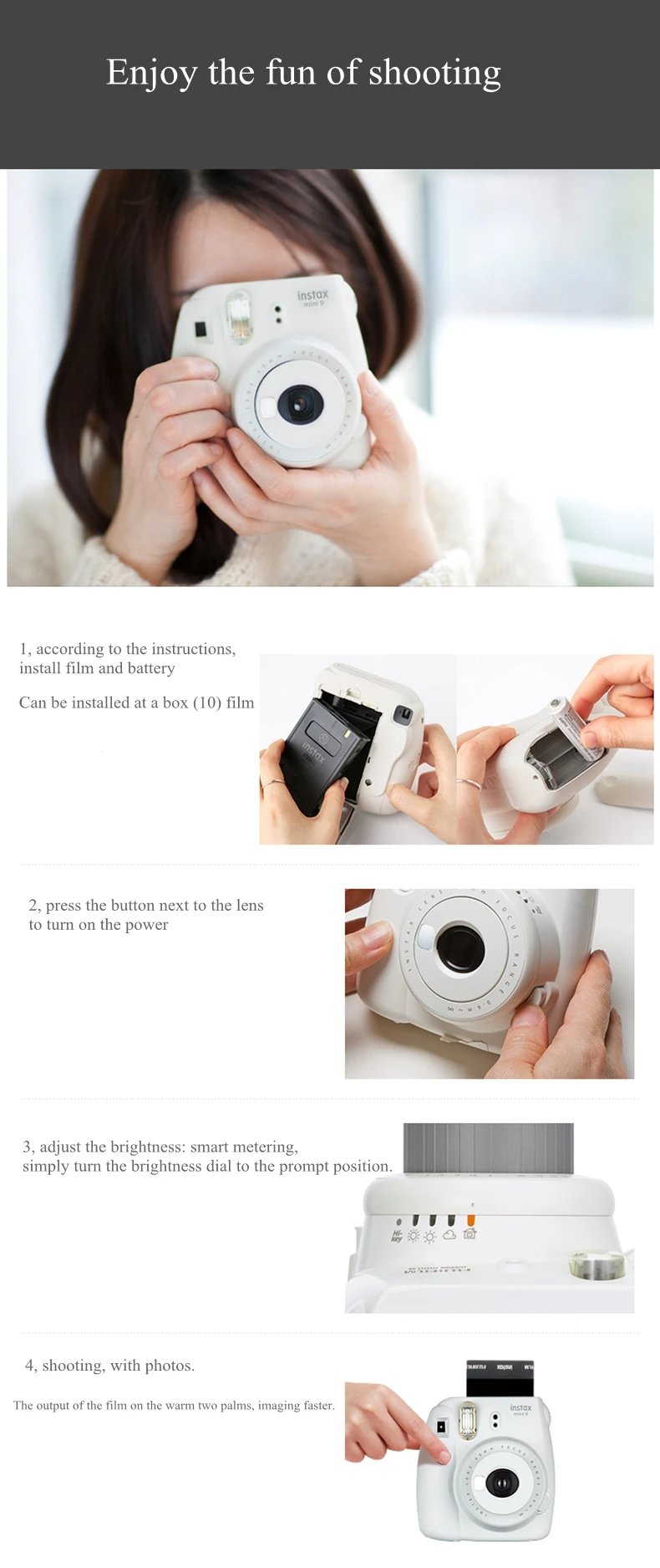 Mini9 одноразовый фотопринтер для Fujifilm Instax Mini 9 camera Instant photo camera обновленная версия mini8