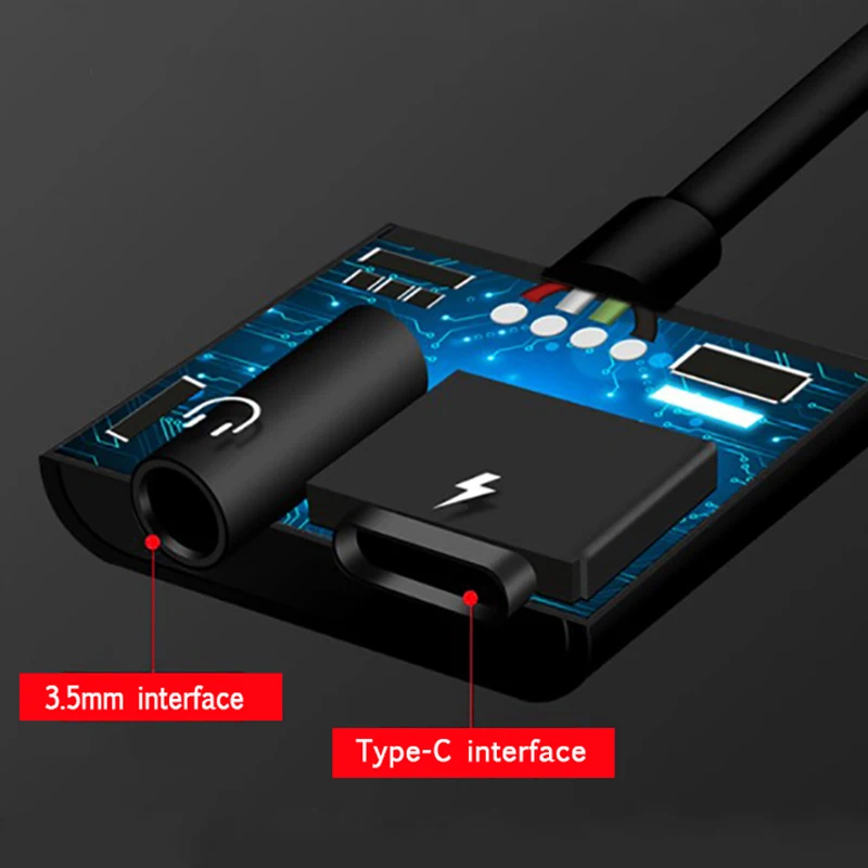 Адаптер для наушников для мобильных телефонов type C и 3,5 мм аудио разъем кабель RC1 2 в 1 Зарядка прослушивание конвертер для Xiaomi htc OnePlus