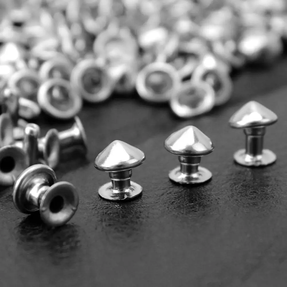 

100pcs/Lot Punk Rock Silver Tone Cone Rivets Studs Spikes for Leathercraft Belt Shoes Bags DIY Decoration 7mm DIY Accessoires