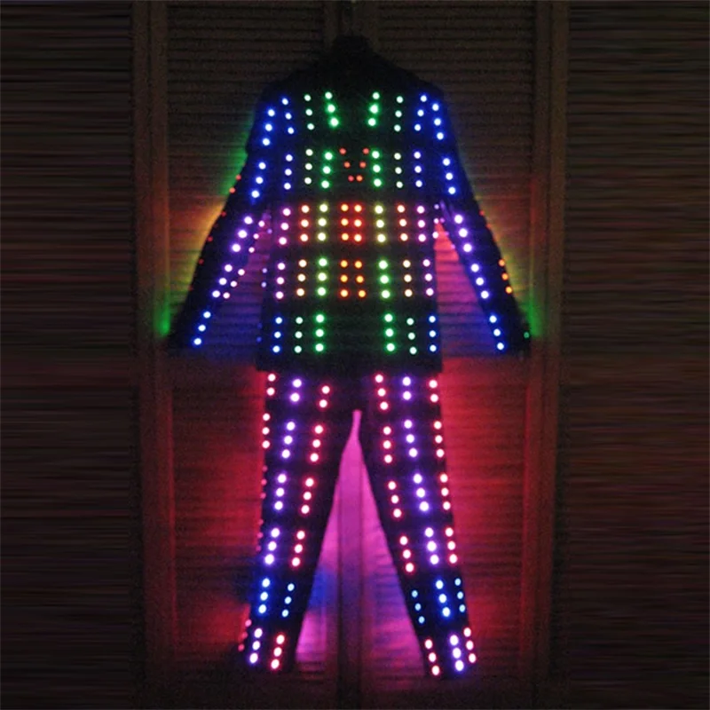 Лидер продаж красочные led костюм одежда праздничная Вечеринка Световой светящийся Костюмы сцены Костюмы робот костюм