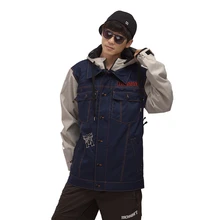 Зимняя куртка джинсовая мужская лыжный костюм куртка Женский светильник Теплый ветрозащитный большой размер Сноуборд костюм евроамериканский стиль