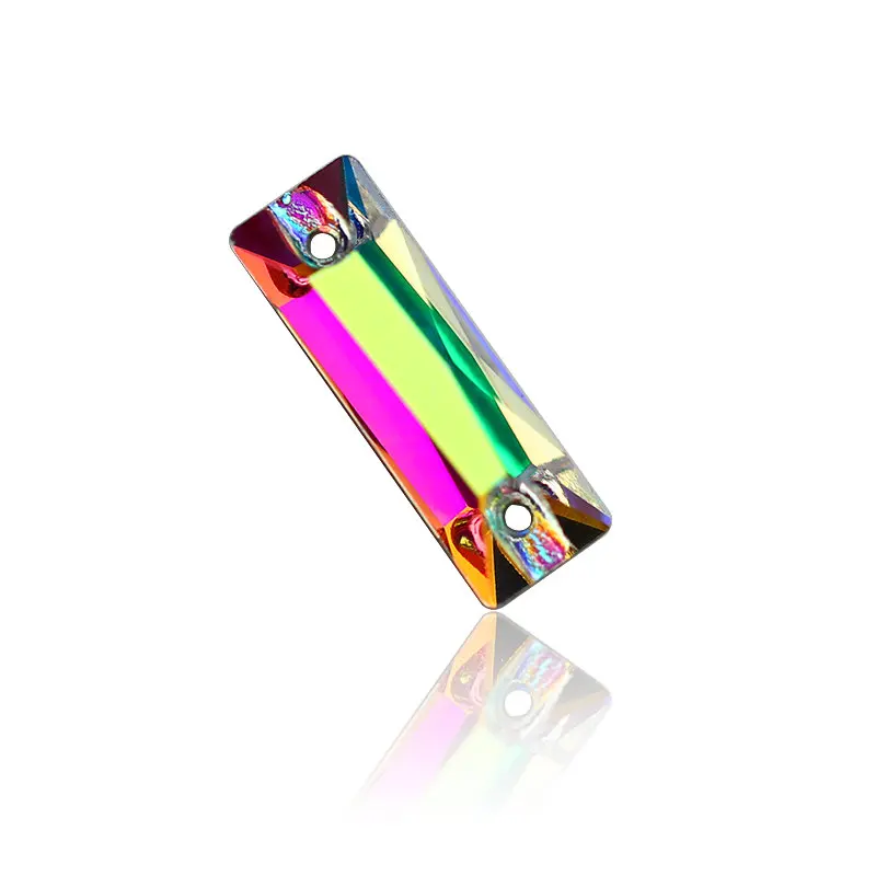 

Luxury Crystal 5A Glass Rhinestone Sewing Stone Rectangle Crystal AB Flatback Strass Sew On Rhinestone For Clothes