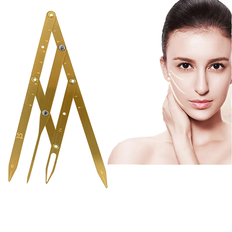 

Mircoblading Scale Three-point Balance Positioning metal Tattoo Eyebrow Calipers Design Golden Ratio Ruler Hot Measurement Tool