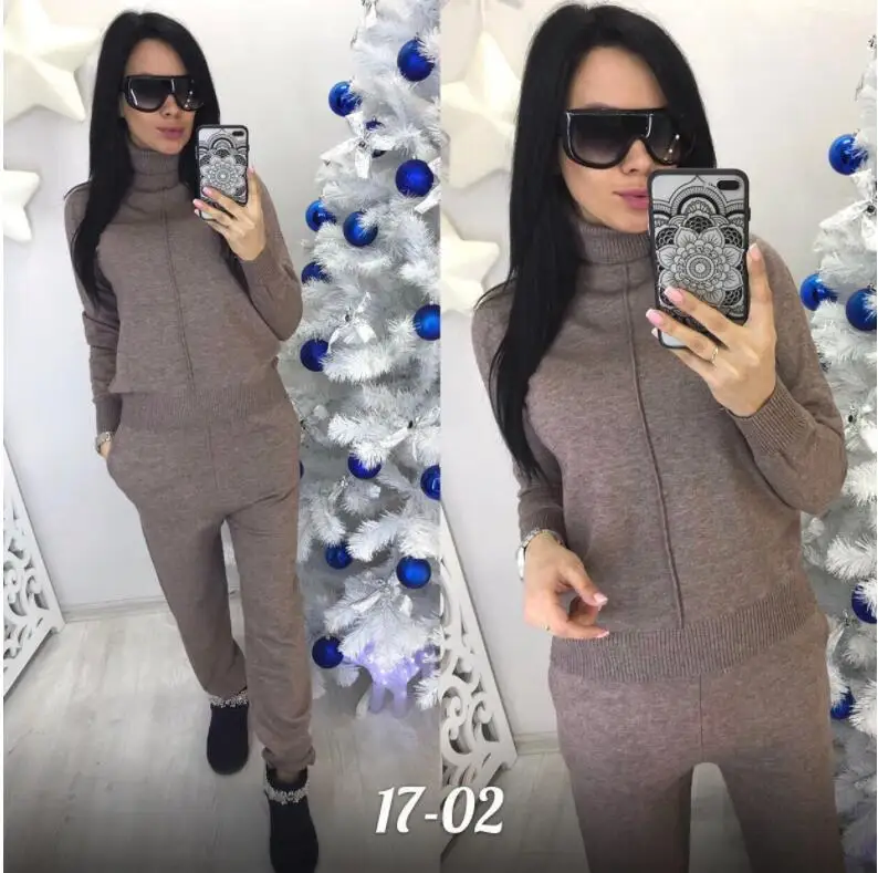 Теплый Трикотажный Спортивный Костюм Женский Купить