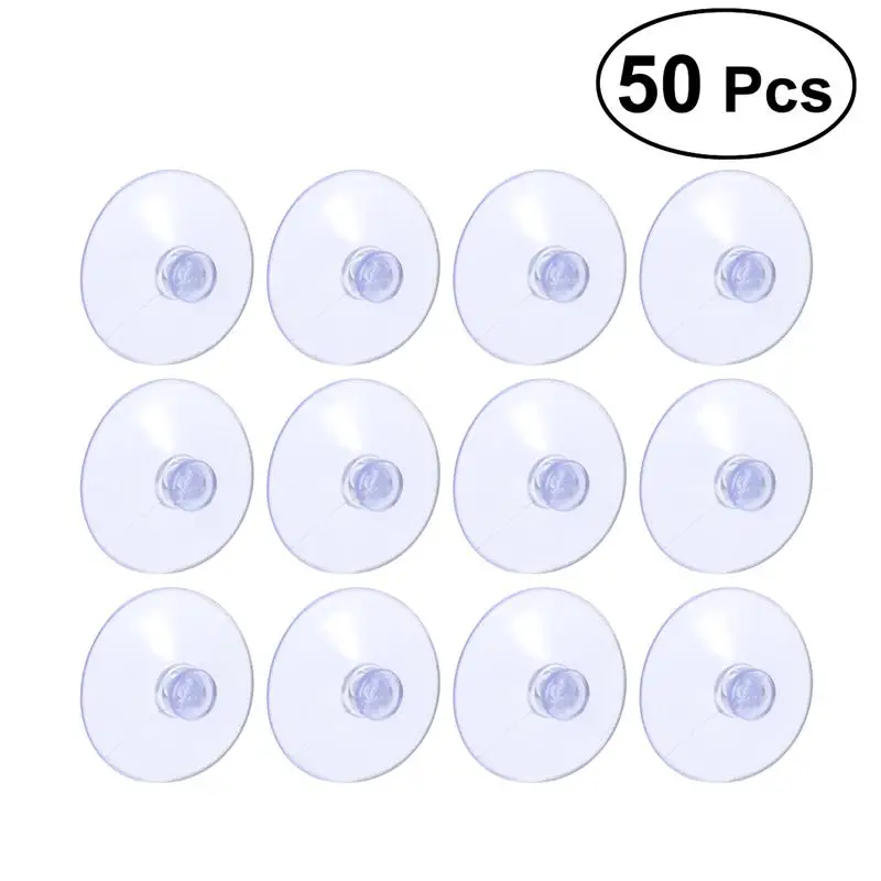 

50 Pcs Clear Plastic Suction Cup Sucker Pads without Hooks 3CM