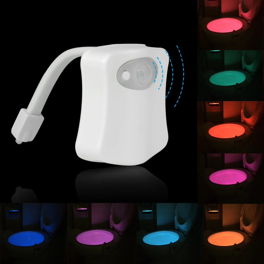

Novelty Sensor light LED Toilet Seat Lamp PIR Motion Sensor Night Light 8 Colors Infrared Induction Bulb Bathroom Luminaire
