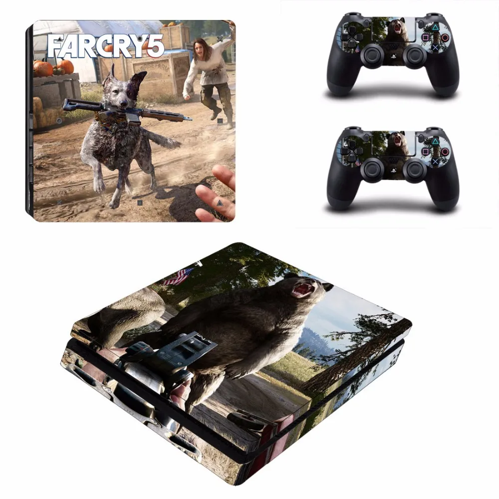 Наклейки Game Far Cry 5 Farcry PS4 Slim Skin наклейки для консоли Sony PlayStation 4 и 2 контроллеров Skins