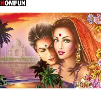 

HOMFUN Full Square/Round Drill 5D DIY Diamond Painting "Character couple" Embroidery Cross Stitch 5D Home Decor Gift A14935