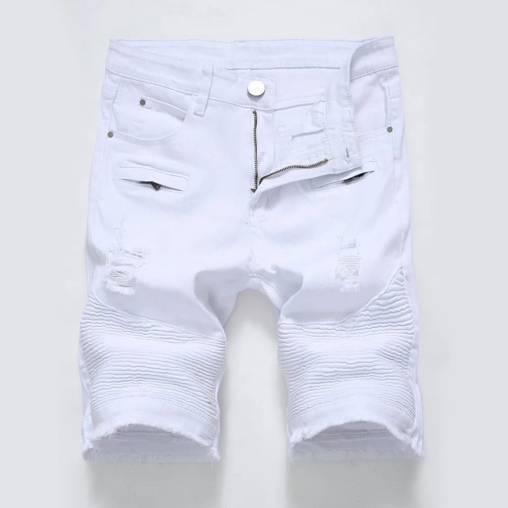 Короткие Мужская Мода рваные прямые шорты из джинсовой ткани Винтаж патч джинсы короткие Для мужчин Новые мужские шорты большие размеры 42