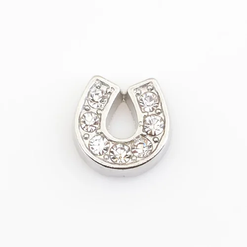 

The horseshoe with rhinestones, Floating charms,Fit floating charm lockets, FC0084