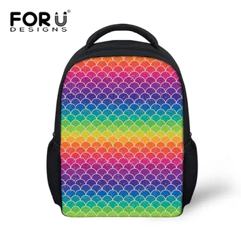 

FORUDESIGNS Children School Backpack Cartoon Rainbow Color Cute Kids Schoolbag Toddler Baby Girls Boys Kindergarten Kids Daypack