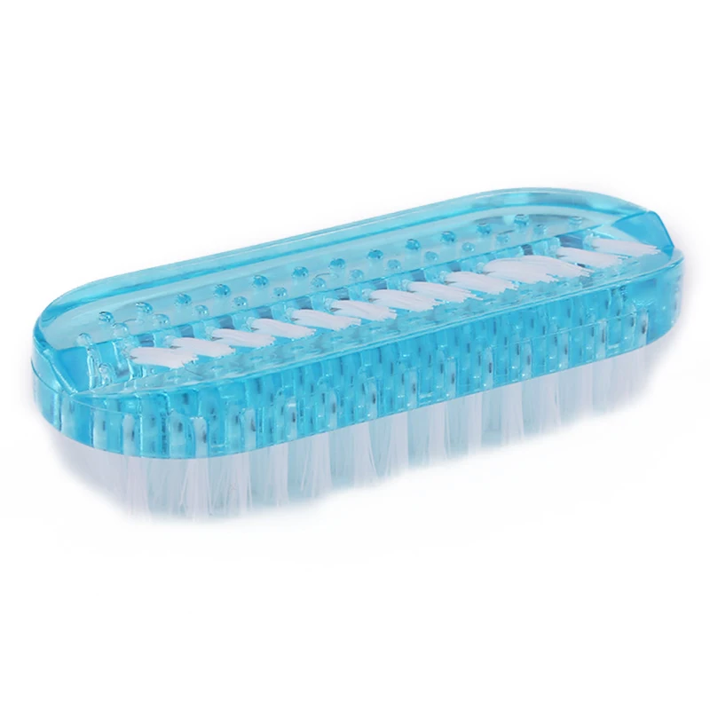 Shellhard 1pc Plastic Double Sided Nail Art Dust Brush Soft  Nail Cleaning Scrubbing Brush Random Color Manicure Tool