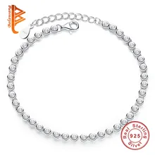 Модный 925 пробы серебряный Теннисный регулируемый браслет, свадебные ювелирные изделия, роскошный кубический цирконий, браслет-цепочка для женщин