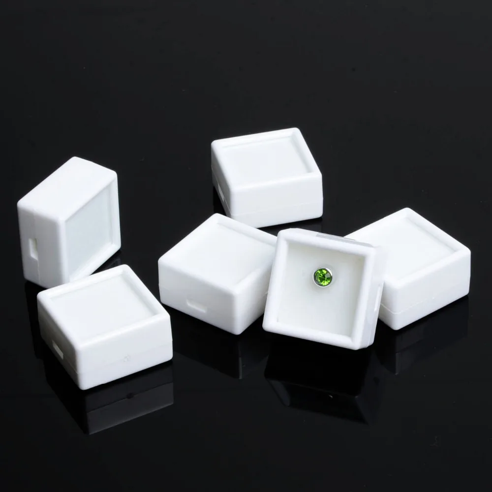 De Bijoux 35pcs White Plastic Square CZ Diamond Box 