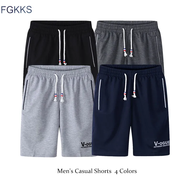 

FGKKS Fashion Brand Men Casual Shorts 2019 Summer Male High Quality Solid Color Shorts Men's Beach Breathable Shorts