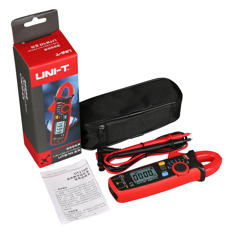 

UNI-T UT210E Mini 2000 Counts True RMS Digital Handheld Clamp Multimeter Volmeter Auto Range DC/AC Voltage Current NCV VFC