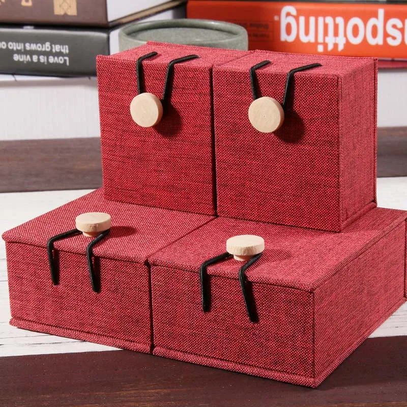 

Jewelry Display Boxes Linen Ring Pendant Jewelry Storage Box Gift Box
