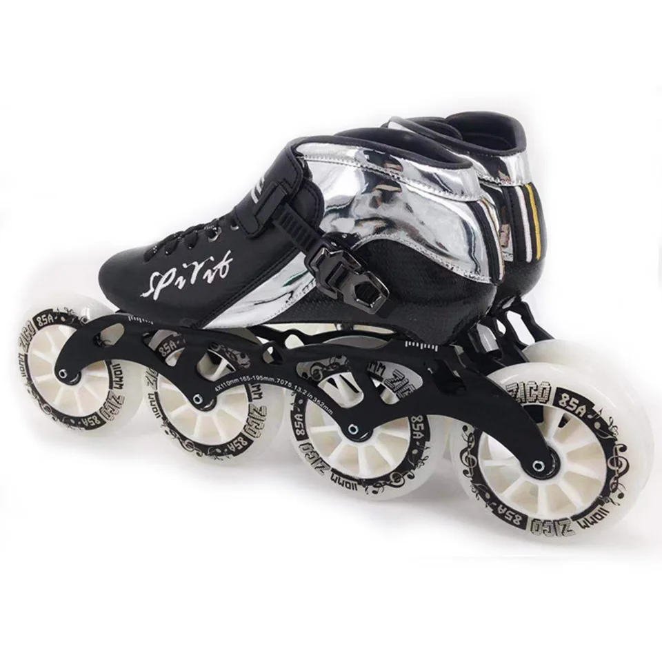 Japy 2019 روح سرعة حذاء تزلج بعجلات ألياف الكربون المهنية المنافسة على الجليد سباق التزلج Powerslide Patines مماثلة F070