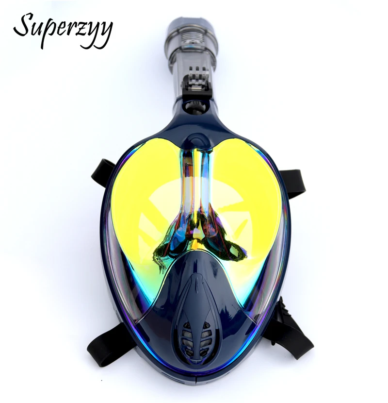 

2018 Alien design underwater Snorkel Anti Fog Full Face Respiratory snorkeling mask diving mask for adult 180 view
