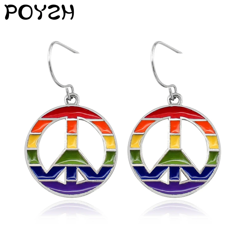 

Rainbow Jewellery Lesbian Earrings Gay Eardrop circular colour Eiffel Tower Ear Studs fashion woman girl party gift Brincos