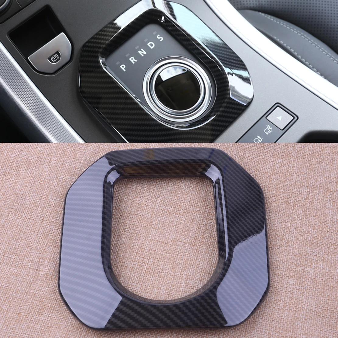 

CITALL Carbon Fiber Car Gear Shift Frame Position Panel Decorative Cover Trim Sticker for Range Rover Evoque 2014 - 2017 2018