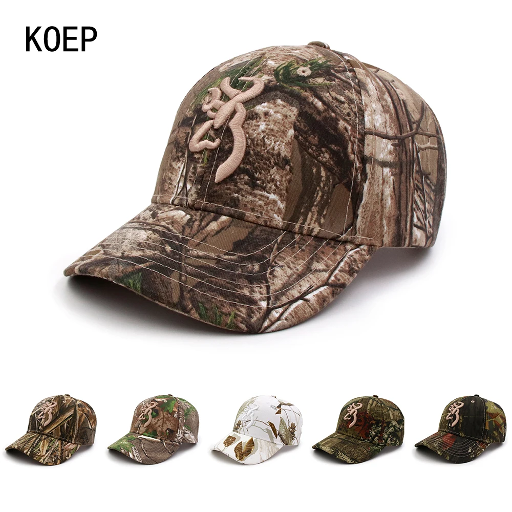 KOEP Browning Camo Baseball Cap Fishing Caps Men Outdoor Hunting Camouflage Jungle Hat Airsoft Tactical Hiking Casquette Hats