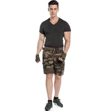 

New Casual Shorts with Belt 100% Cotton Loose Camouflage Overalls Men's Youth Straight Summer Men's Summer Shorts