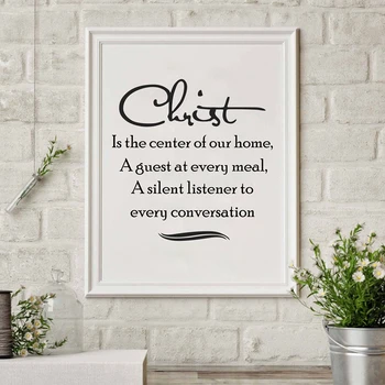 

A English character words canvas paintings Christ is the center of our home Quote poster printer of living room decoration