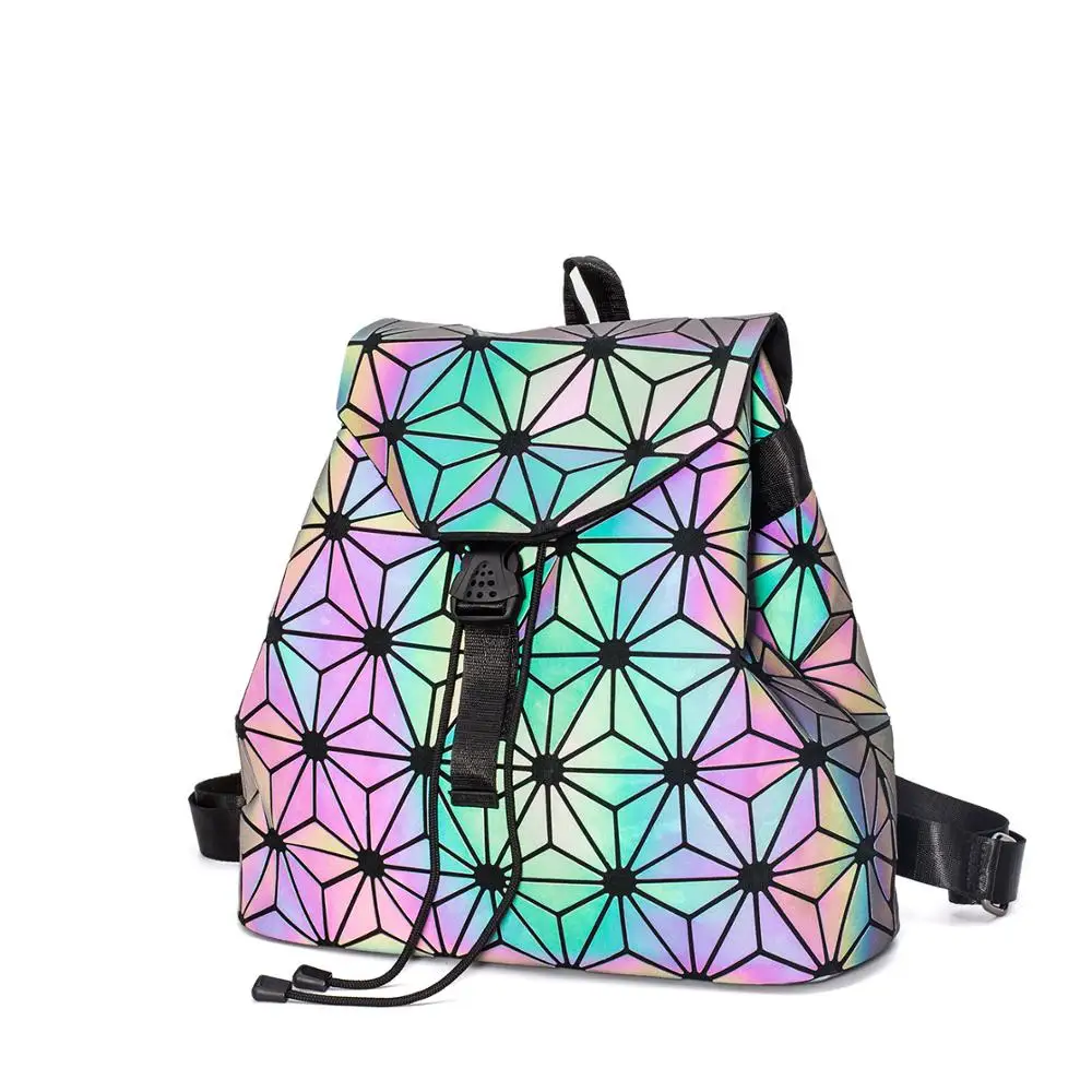 Светящийся рюкзак женская мода Mochila Feminina Геометрическая упаковка с блестками