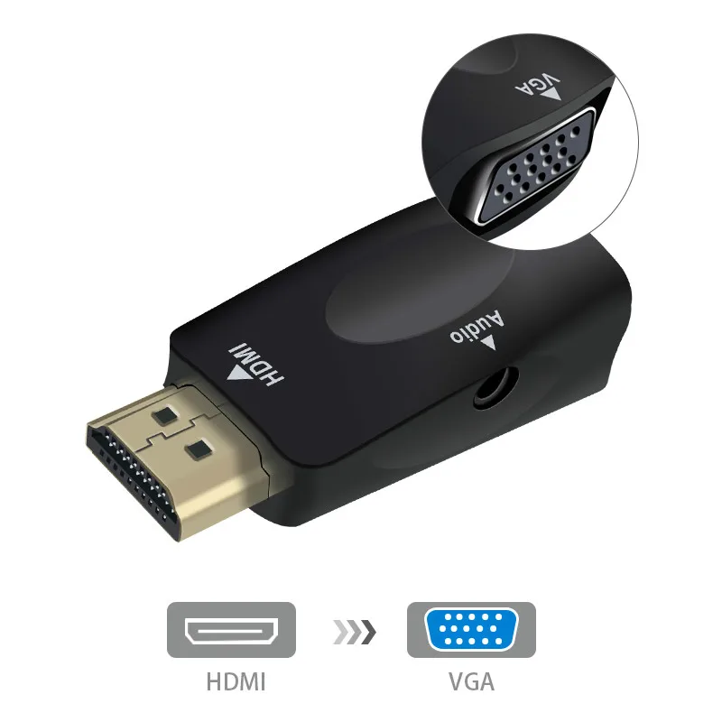 Конвертер HDMI в VGA с аудиокабелем штырь гнездо для ПК ноутбуков планшетов