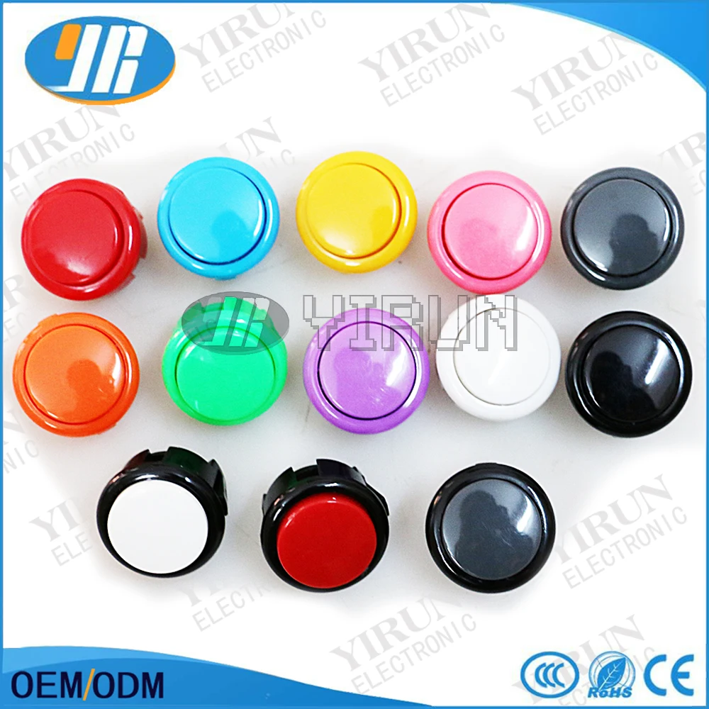 

10 pcs 30mm Arcade Button Built-in Micro Switch Perfect Replace Jamma Game Multi-color wholesale Free shipping