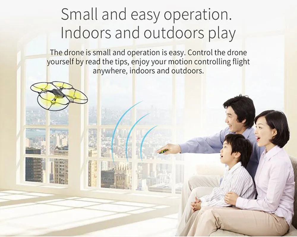 

HIINST TB-802 2.4GHz Remote Control One-key Motion Controlling Drone RC Quadcopter with 360 Flip Function Hand Sense Helicopter