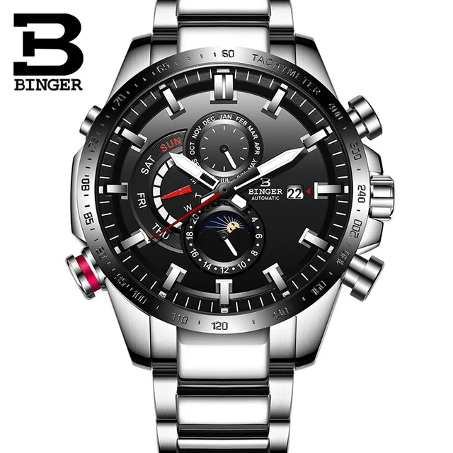 BINGER мужские s часы лучший бренд класса люкс автоматические механические часы мужские из нержавеющей стали военные Tourbillon Relogio Masculino - Цвет: 02